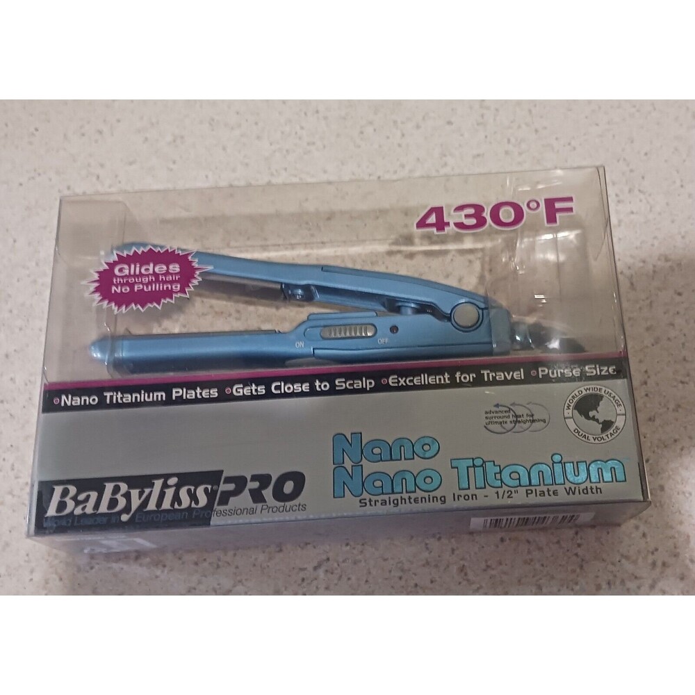 Babyliss Pro Nano Titanium 1/2" Mini Straightening Ceramic Iron NEW in box